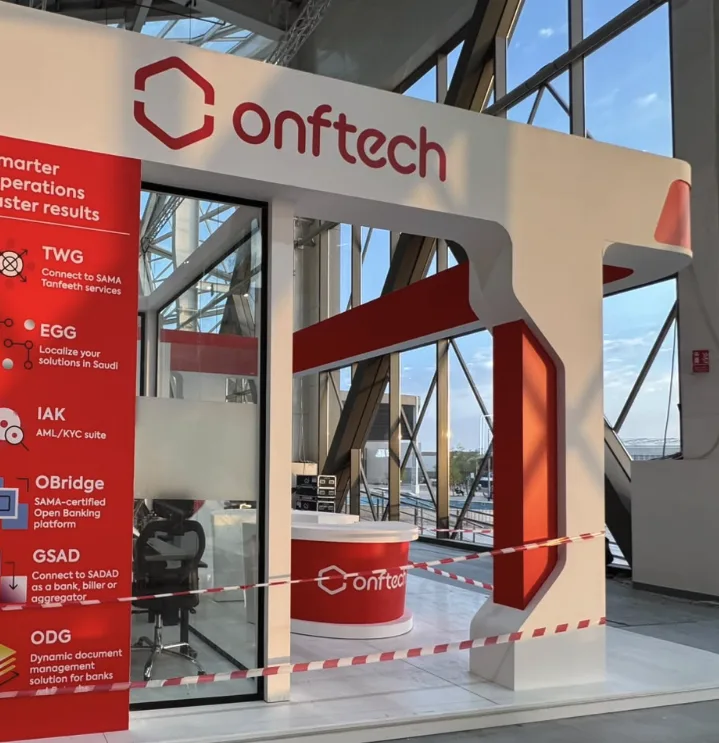 Onftech booth nearing completion